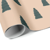 Minimalist fir tree pattern with beige background cadeaupapier (Rol Hoek)