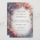 Minimalist Floral Christian Wedding Invitation (Devant / Derrière)
