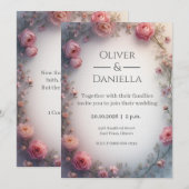 Minimalist Floral Christian Wedding Invitation Kaart (Voorkant / Achterkant)