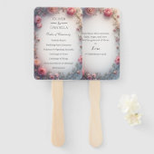 Minimalist Floral Christian Wedding Program Handwaaier (Voorkant en achterkant)
