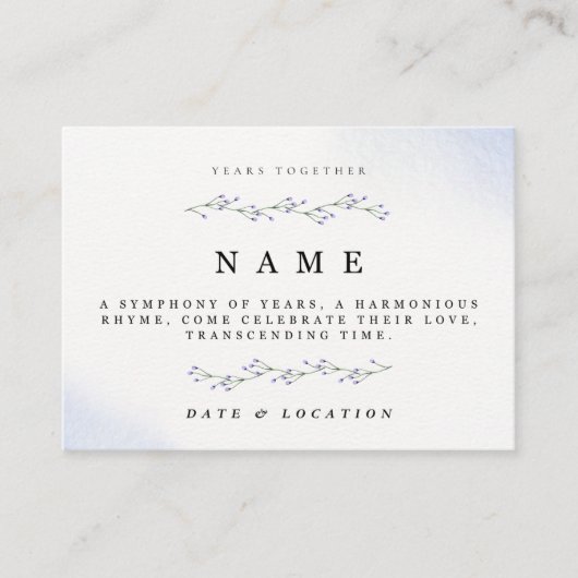 Minimalist Floral Jubileum Invitation Kaart (Voorkant)
