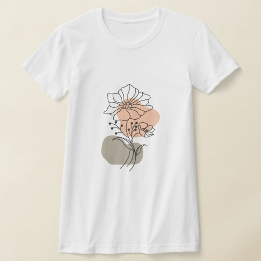 Minimalist Floral Line Art T-Shirt (Poser)