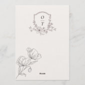 Minimalist Floral Line Art Wedding Invitation  (Dos)