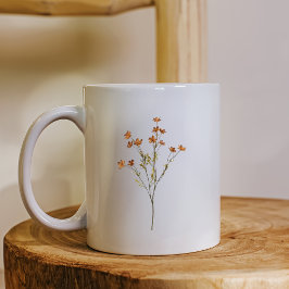 Minimalist Floral Nature Inspired Simple White  Koffiemok