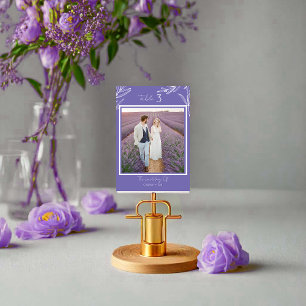 Minimalist Floral Paar foto met nummer Kaart