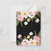 Minimalist Floral Wedding | Black & White Elegant  Notitiekaartje (Achterkant)
