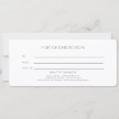Minimalist Floral White Salon Gift Certificates (Achterkant)