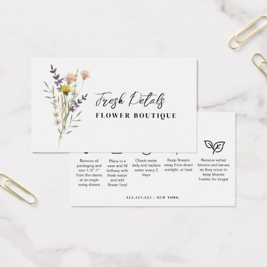 Minimalist Flowers Care Florist Card (Bureau)