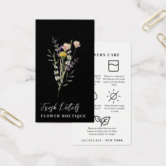 Minimalist Flowers Care Florist Card (Bureau)