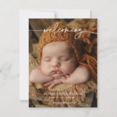 Minimalist Formal Welcoming Baby Announcement card (Voorkant)