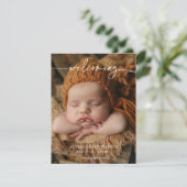 Minimalist Formal Welcoming Baby Announcement card (Staand voorkant)