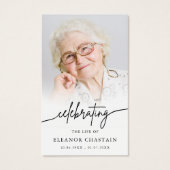 Minimalist Funeral Memorial Prayer Photo Cards (Devant)