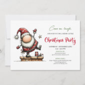 Minimalist funny Santa Christmas party invitation (Devant)