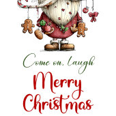 Minimalist Funny Santa Festive Xmas Gift Label Cadeaulabel