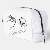 Minimalist Gamer Cat Line Art - Controller Cable Toilettasje (Rechterhoek)