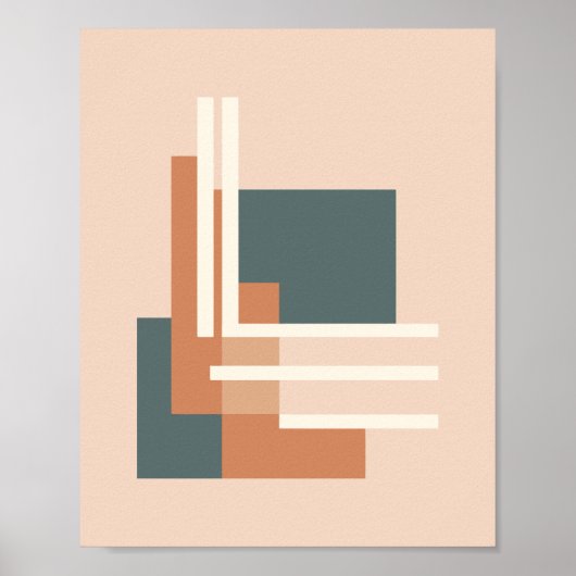 Minimalist Geometric Blocks and Lines Poster (Voorkant)