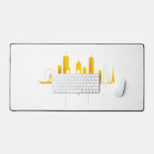 Minimalist Geometric City Skyline Silhouette  (Clavier et souris)