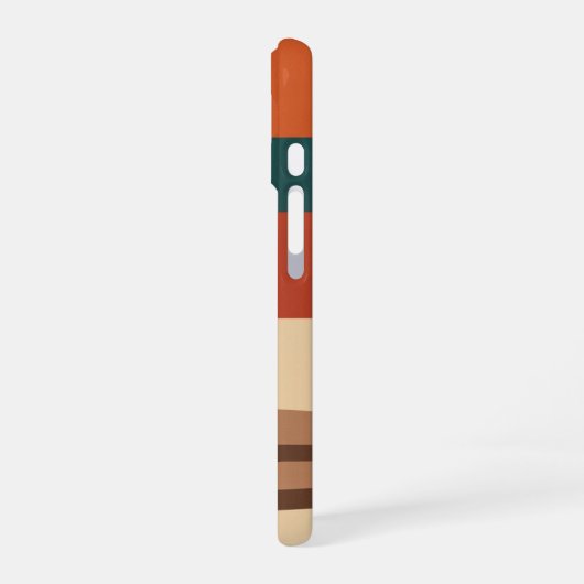 Minimalist Geometric Coffee Cup Scene iPhone 16 Hoesje (Linkerkant)