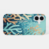 Minimalist Geometric Coral iPhone 16 Hoesje (Achterkant horizontaal)