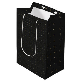 Minimalist Geometric Gold on Black Medium Cadeauzakje
