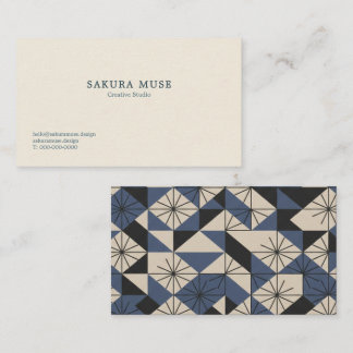 Minimalist Geometric Japanese Business Card Visitekaartje