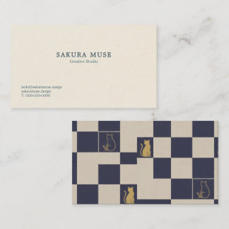 Minimalist Geometric Japanese Business Card Visitekaartje