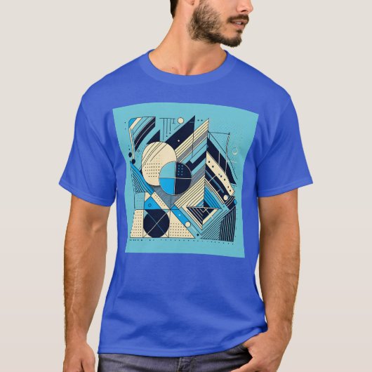 Minimalist Geometric Shapes Retro Style gift T-shirt (Voorkant)