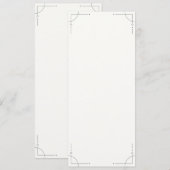 Minimalist Geometric Wedding Menu (Devant / Derrière)