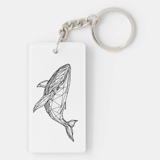 Minimalist Geometric Whale Acrylic Keychain (achterkant)