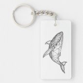 Minimalist Geometric Whale Acrylic Keychain (Voorkant)