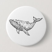 Minimalist Geometric Whale Button (Voorkant)