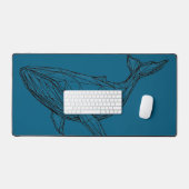 Minimalist Geometric Whale Desk Mat (Clavier et souris)
