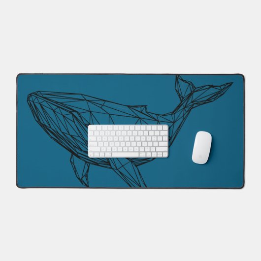 Minimalist Geometric Whale Desk Mat (Clavier et souris)