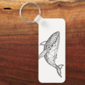 Minimalist Geometric Whale Keychain (Voorkant)