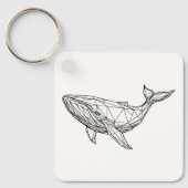 Minimalist Geometric Whale Keychain (Voorkant)