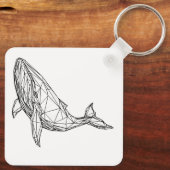 Minimalist Geometric Whale Keychain (Achterkant)