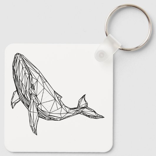 Minimalist Geometric Whale Keychain (Achterkant)