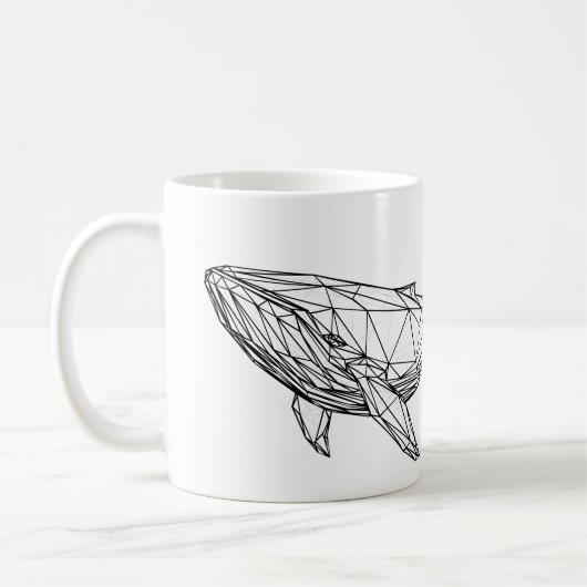 Minimalist Geometric Whale Mug (Gauche)