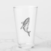 Minimalist Geometric Whale Mug Glas (Voorkant)