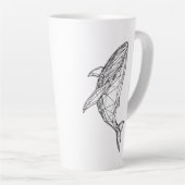 Minimalist Geometric Whale Mug Latte Mok (Rechterhoek)