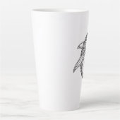 Minimalist Geometric Whale Mug Latte Mok (Voorkant)