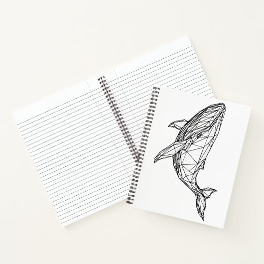 Minimalist Geometric Whale Notebook Notitieboek (Binnen)