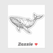 Minimalist Geometric Whale Sticker  (Feuille)