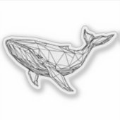 Minimalist Geometric Whale Sticker  (Devant)