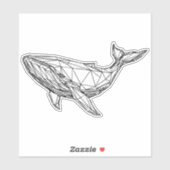 Minimalist Geometric Whale Sticker (Vel)