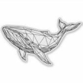 Minimalist Geometric Whale Sticker (Voorkant)