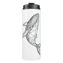 Minimalist Geometric Whale Thermal Tumbler Thermosbeker