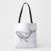 Minimalist Geometric Whale Tote Bag (Devant)