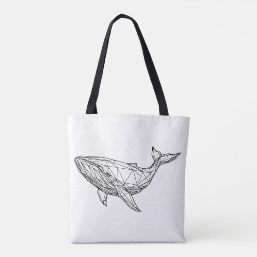 Minimalist Geometric Whale Tote Bag (Dos)