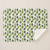 Minimalist Ginkgo Leaf Pattern – Nature-Inspired Sherpa Deken (Voorkant (horizontaal))